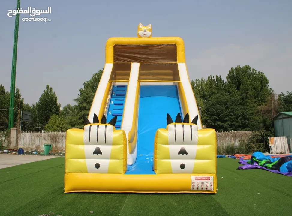 نطاطيات العاب اطفال في قطر  زحلاقية مع ارتفاع 8 متر  نطاطيات مع زحلاقيه ارتفاع 10 متر بركة السباحة