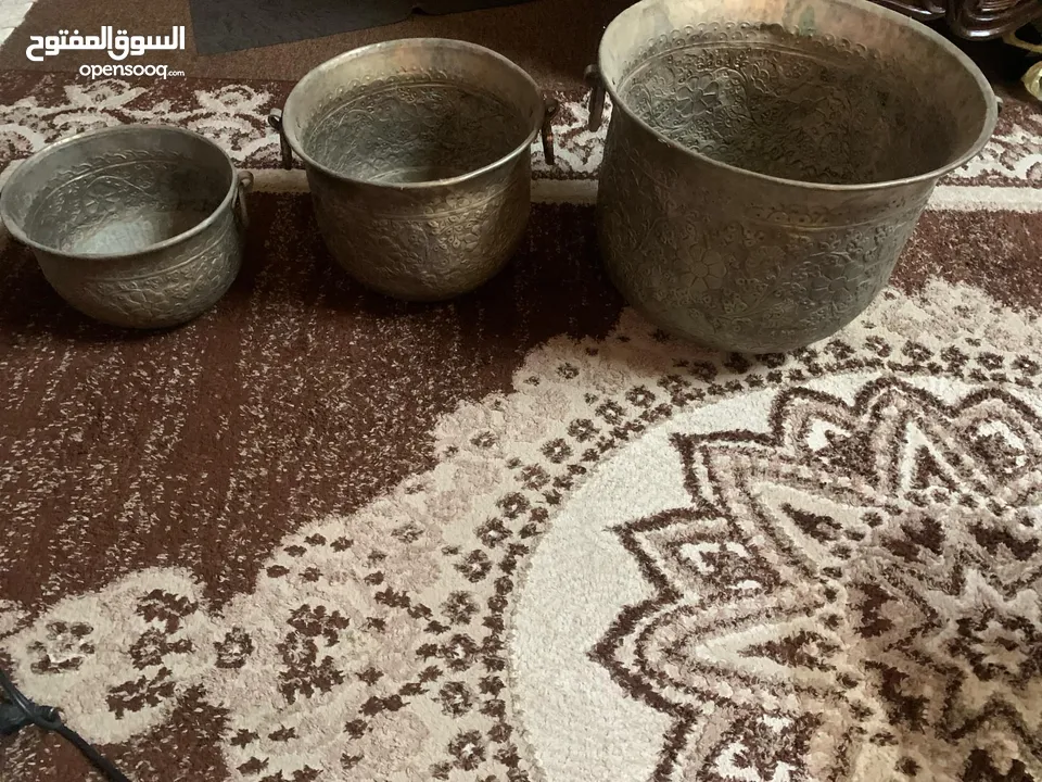 قواوير نحاس تراثية قديمة - ثلاث قطع