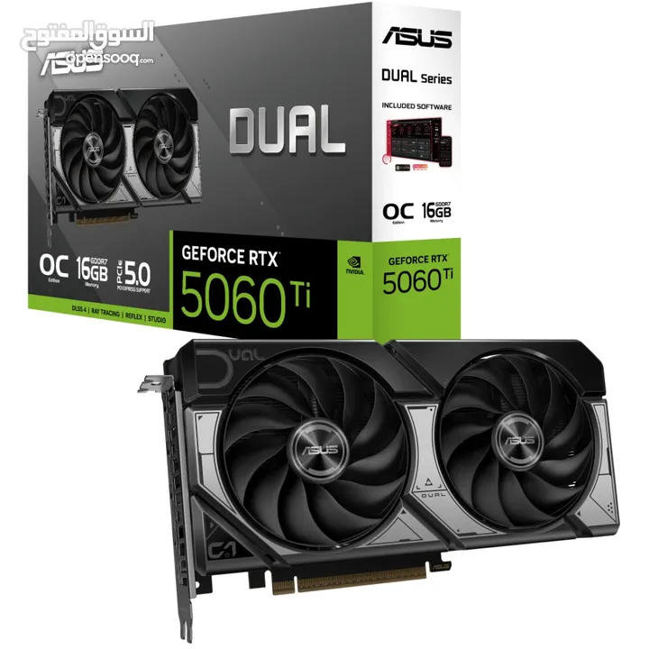 كرت الشاشة الجبار ASUS Dual GeForce RTX 5060 Ti 16GB GDDR7 – OC Edition