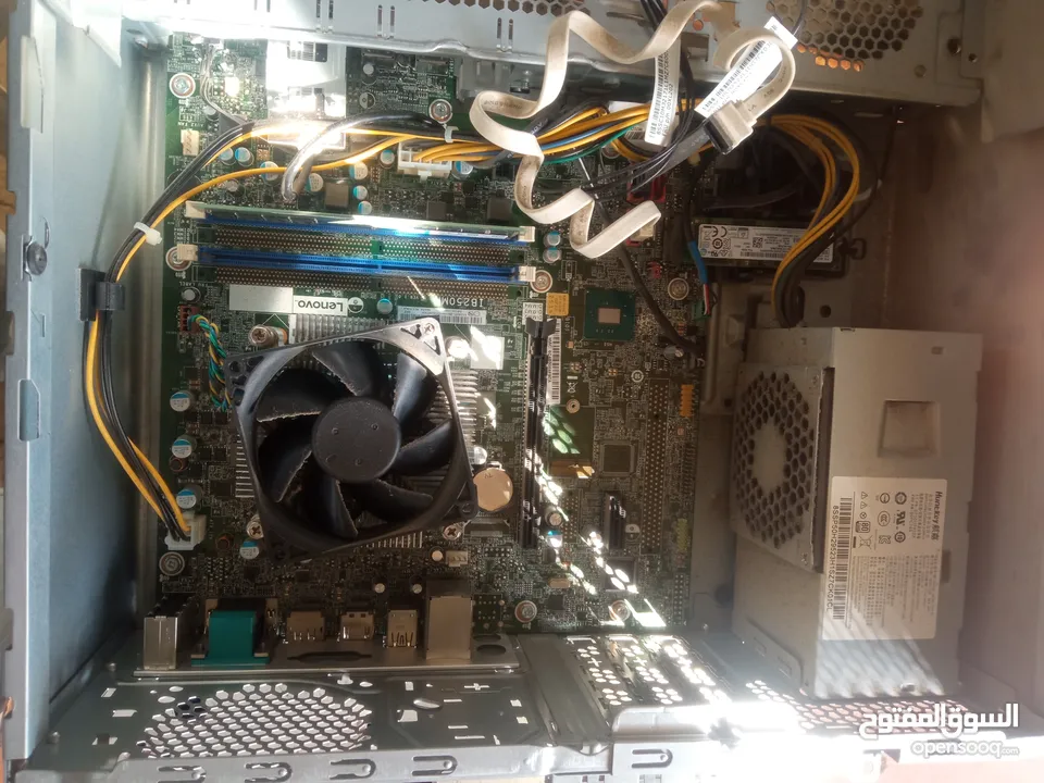 كمبيوتر مكتبي Lenovo بمواصفات ممتازة i5-7400 بس ناقصو الواجهة الأمامية لجهاز بس شغال الف