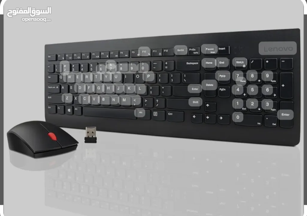 لوحة مفاتيح وماوس ويرلس من لينوفو LENOVO  WIRELESS COMBO MOUSE+KEYBOARD