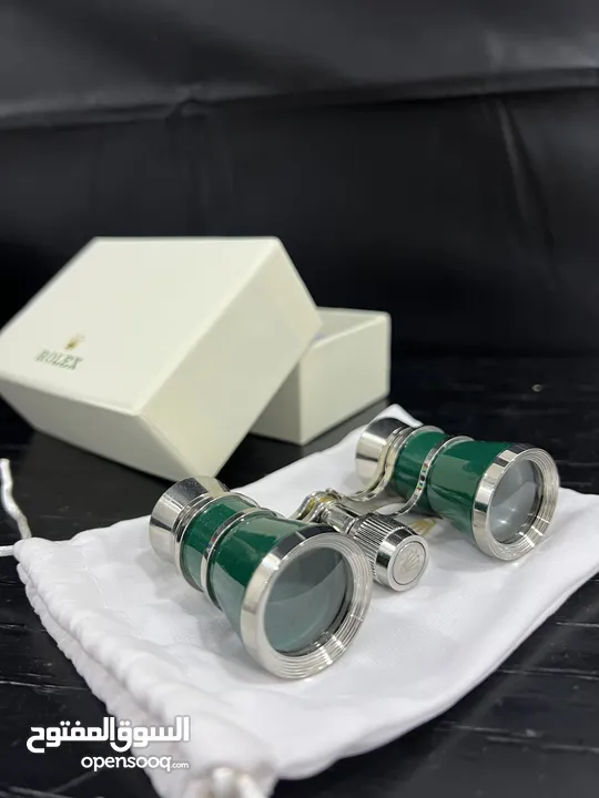 Rolex Green Opera Glasses Binoculars with Box & Pouch – Rare Collectible Accessory