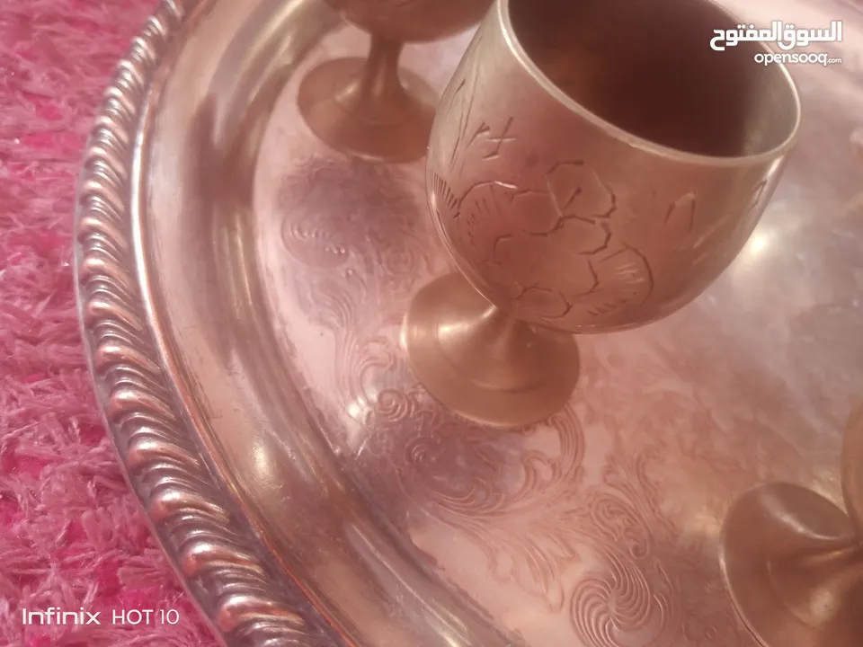 صينيه نحاس وست كاسات وداله