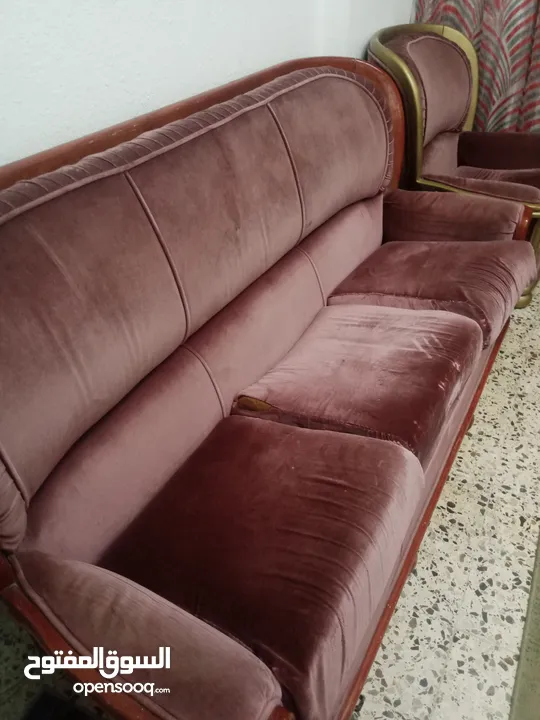 طقم كنب ثقيل خشب زان بالكامل