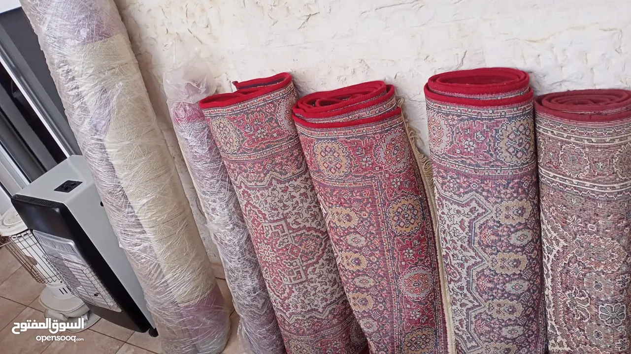 سجاد - صوبة كاز -صوبة غاز - شاشة تلفزيون حجم وسط - غسالة اوتوماتيك بيكو