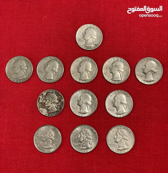 عملات معدنية أمريكية 213 قطعة. الاسعار داخل الوصف.