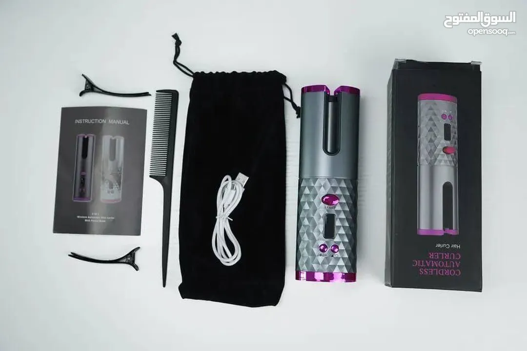 Cordless Hair Curler  مجعد الشعر اللاسلكي   امكانية شحنه و أخذه إلى اي مكان و استخدامه في اي وق