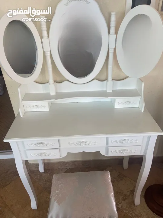 Vanity Table Desk With Stool Chair Aesthetic