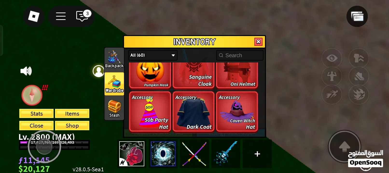 للبيع حساب بلوكس فروت قوي تقريبا كل شي في اللعبه blox fruit account strong for sell