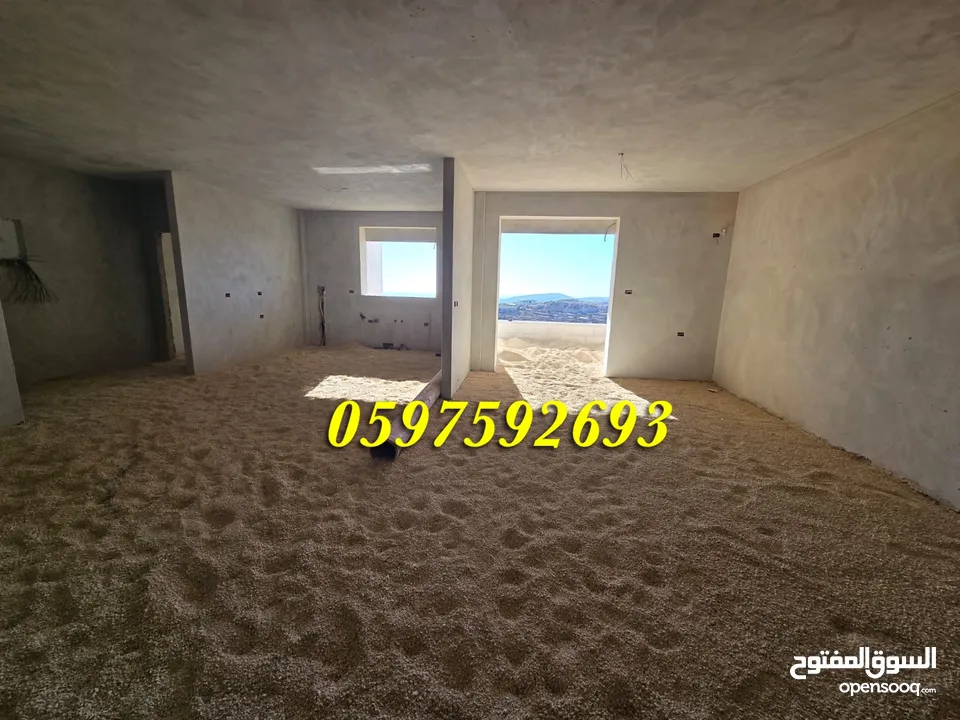 شقة فاخرة للبيع 195م+ بلكونة كبيرة لا يمكن التسكير عليها للبيع رام الله المصايف قرب المالية بالعالي