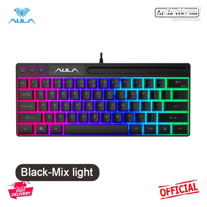 كيبورد جيمنغ مضيئ احترافي لكل الجيمرز اصلي Aula Keyboard F3061 Gaming RGB Lights OG
