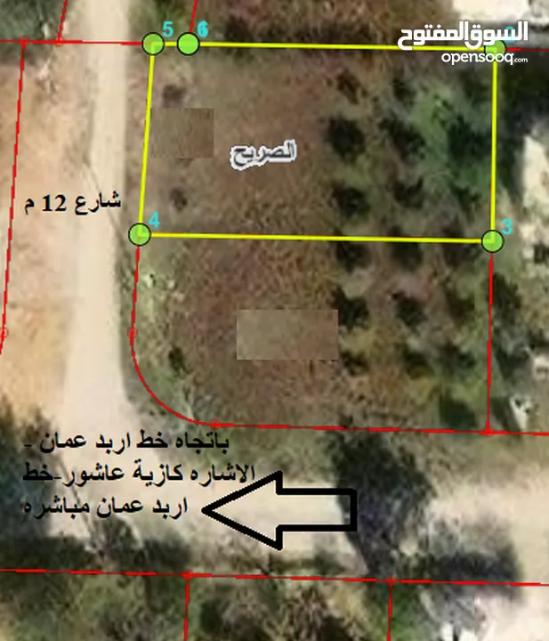 574 متر -الماصيه الجنوبيه - جنوب صالة الهرم وقرب خط اربد عمان - بسعر مغري 63000