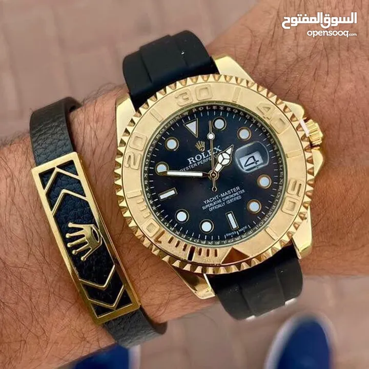 ساعة رولكس نخب اول ماستر كوبي ربر لون ذهبي