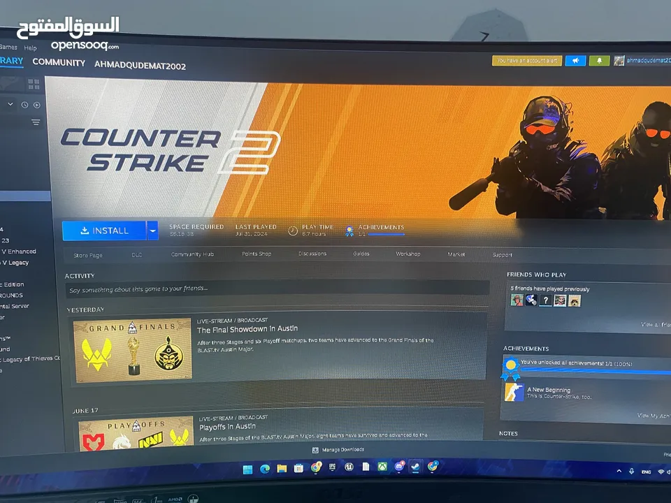 عرض ناري! PC جيمنغ + حساب ستيم + ماوس وكيبورد جيمنغ فقط بـ 180