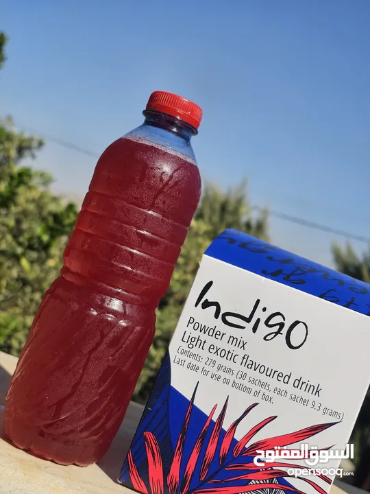 مشروب Indigo طبيعي غني بالمكونات النباتية  Indigo مشروب نباتي لتعزيز النشاط  مشروب صحي بنكهة طبيعية