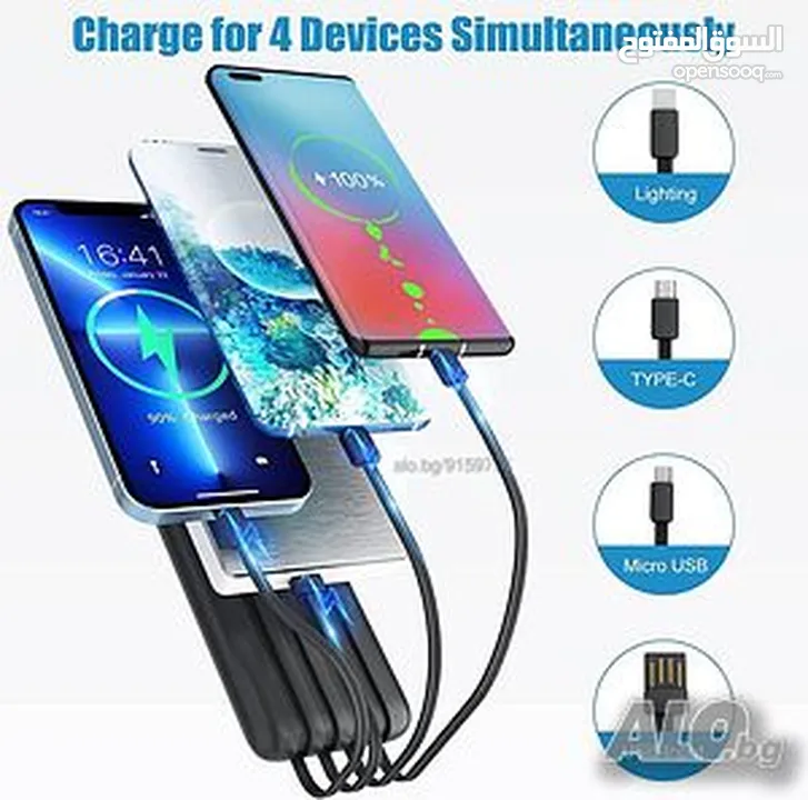 شاحن بور بانك شمسي و كهرباء بطاريه 20000 مللي امبير شحن تلفون خلوي طاقه شمسيه اضائه power Bank