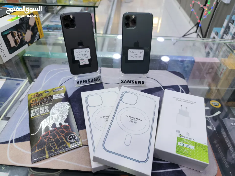تفاح وصل iphone 11 pro جيجا 256 مغير فقط شاشة اصلية معه بكج هدية متوفر توصيل