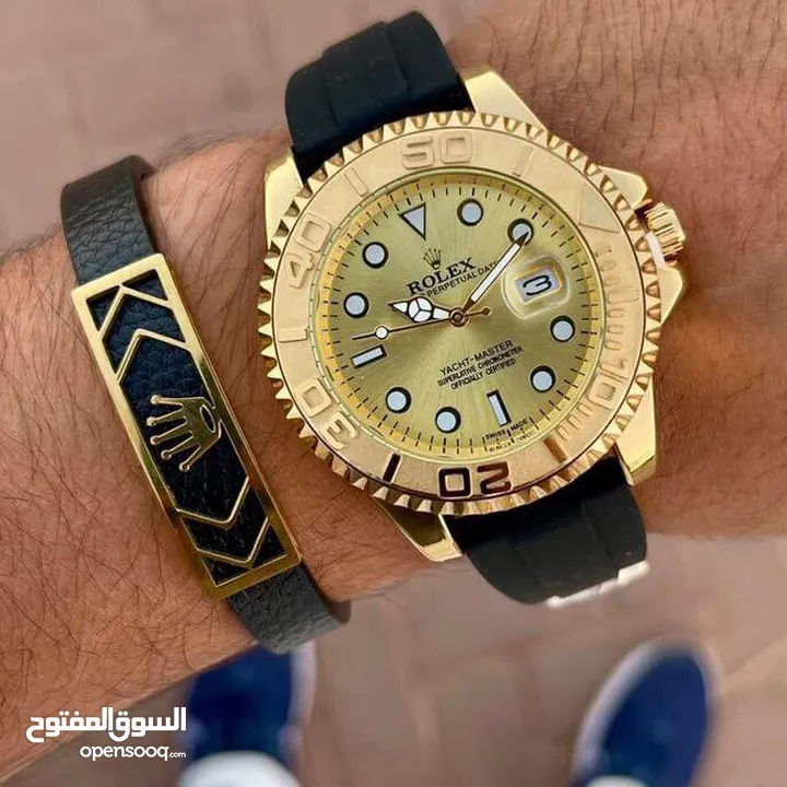 ساعة رولكس نخب اول ماستر كوبي ربر لون ذهبي