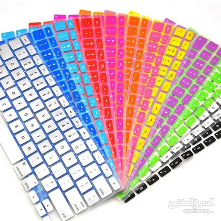 واقي لحماية لوحة مفاتيح ابل بالوان مختلفه لكافة انواع لاب توبات ابل انجليزي و عربي