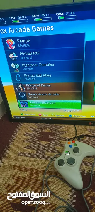جهاز اكس بوكس 360 مهكر مع ايدتين مع أكثر من 150 لعبه مع جميع الكوابل الخاصه بالجهاز
