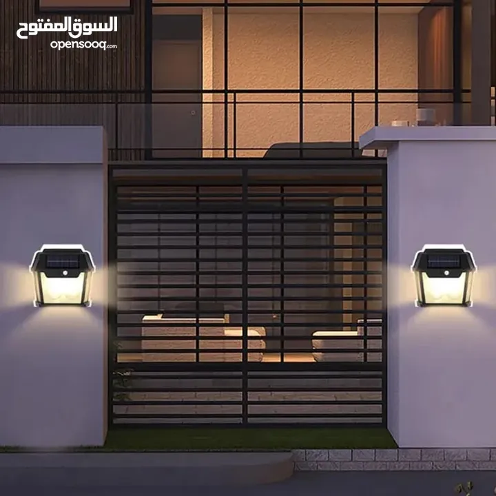 كشاف طاقة شمسية جداري 3 لمبات داخلية للإنارة الخارجية