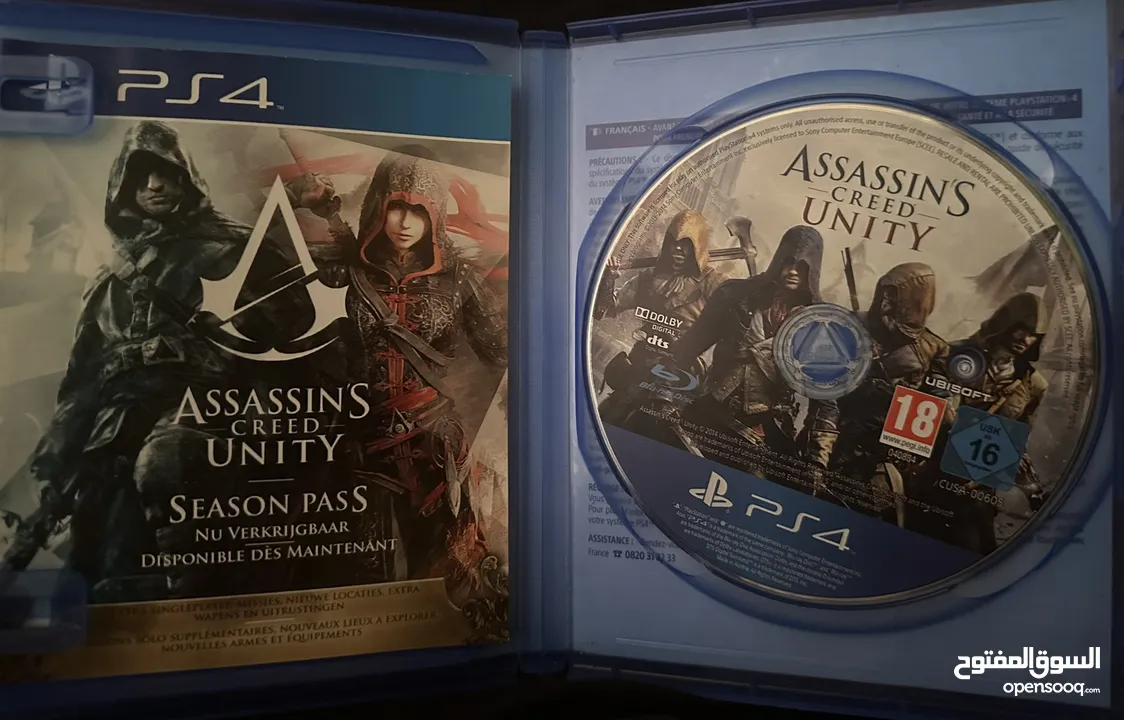 شريط سوني 4 جديد ما استعمل ولا مره معه كل شيء يخصه لعبه Assassins creed unity