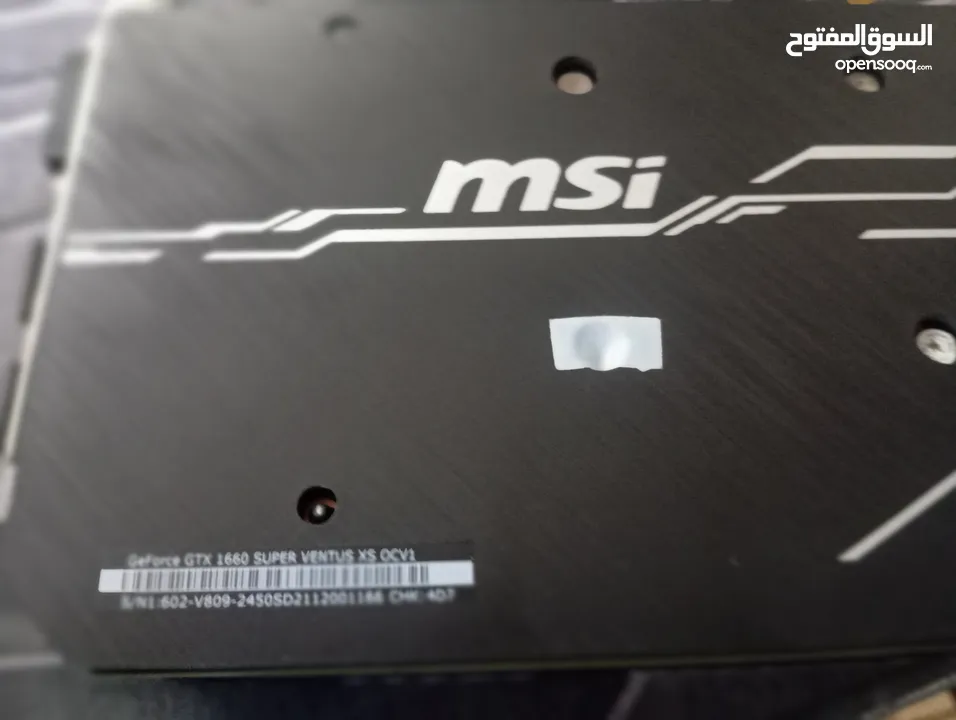 كرت شاشة MSI GTX 1660 SUPER (6GB) مناسب للفئات المتوسطة بلمع كرتونة ما شاء الله مبارك لصاحب النصيب