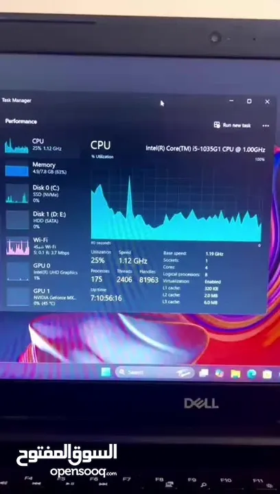 لابتوب حديث الجيل العاشر وبحالة الجديد تماما  Dell 3593 تخزين عالي ومواصفات عاليه