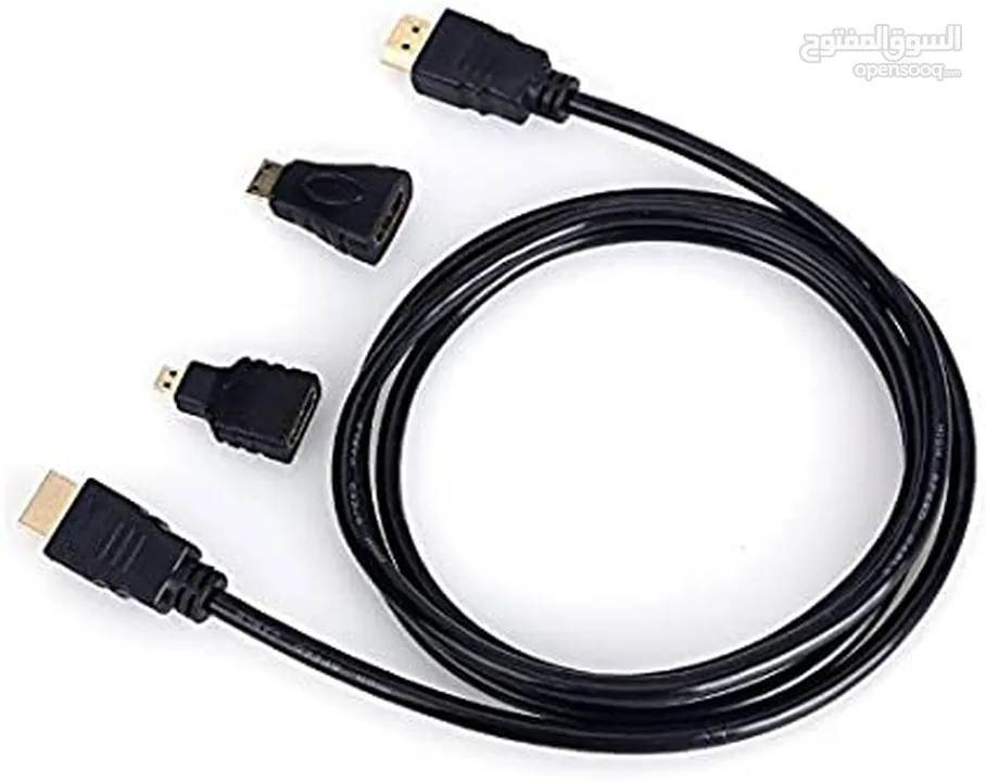 تحويلات 3in1 HDMI Cable To Mini Micro HDMI Adaptor Cable Kit HD 1.5M  Tablet PC
