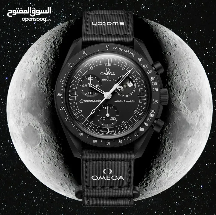 Rare MoonSwatch Swatch X Omega Dark Snoopy Moonphase اوميجا سواتش سنوبي، متوفر قطعة واحدة