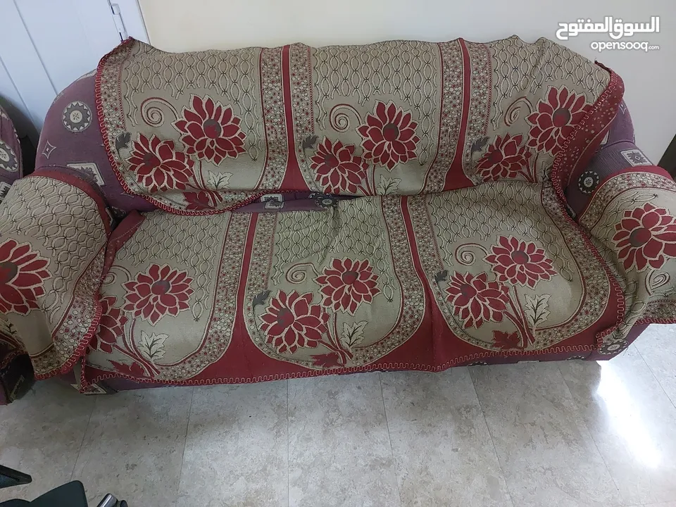 Sofa set 3 seater +1 Seater + 1 seater + 4 chairs