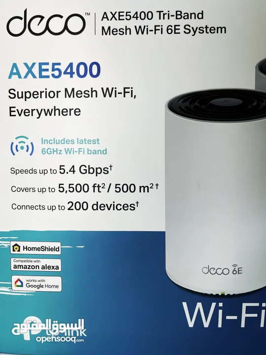 TP-Link Deco XE75 AXE5400 Whole Home Mesh Wi-Fi 6E System, Tri-Band Wi-Fi