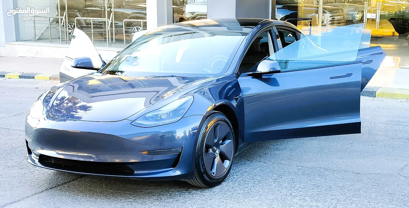 تيسلا 2023 MODEL 3 فحص كامل 4 جــــيــــد 85من86 اوتوسكور +B لون فيراني مميز ممشى قليل بحالة الوكالة