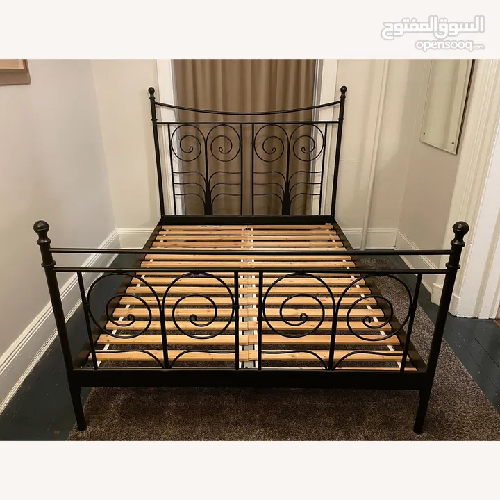 ايكيا-تخت حديد مزوج IKEA Noresund Black Metal Queen Size Bed