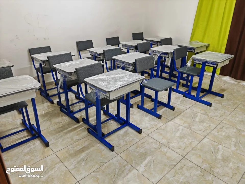 تفصيل كراسي محاضرات مع ركاية ودروج مدرسية. طاولات تركية