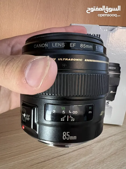 عدسة 85mm f1.8 canon ولا خدش في حاله جيدة جذًا لممتازة