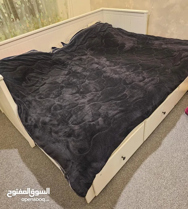 تخت مزدوج قابل للطي + وحدة ادراج منتجات ايكيا
