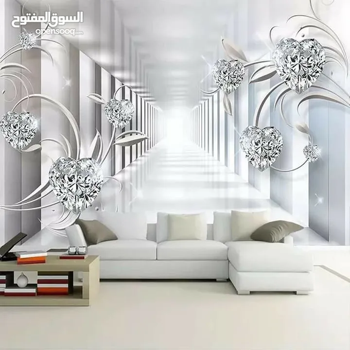ورق حائط ثلاثي الأبعاد نسيج الماني بأشكال عصريه مميزة مع وجود تصاميم تناسب جميع المواقع  متوفر شحن