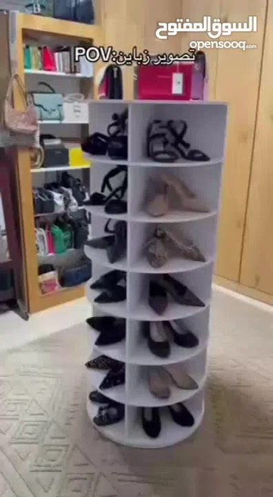 خزانة الأحذية الدوارة متعدد الطبقات – 7 طبقات   حل ذكي وأنيق لتنظيم بيتك بأسلوب عصري