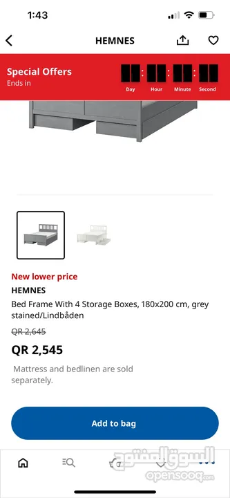 IKEA strong bed mattress 2 side table for sale