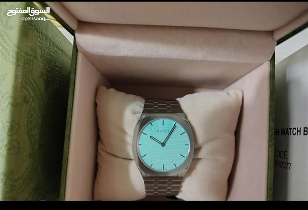 ساعه GUCCI 25H ALTRA SLIM جديده لون ازرق تيفاني الموديل الحديث