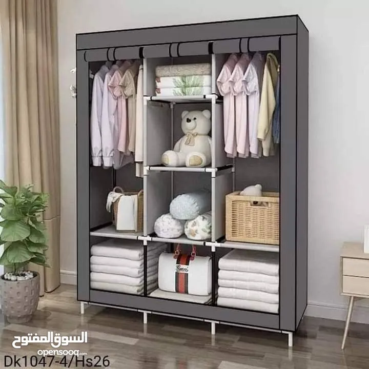 خزانة ملابس قماشية تستخدم لغرف نوم الأطفال و الكبار تحافظ على شكل الغرفة و لا تأخذ حيز و توفر مساحة