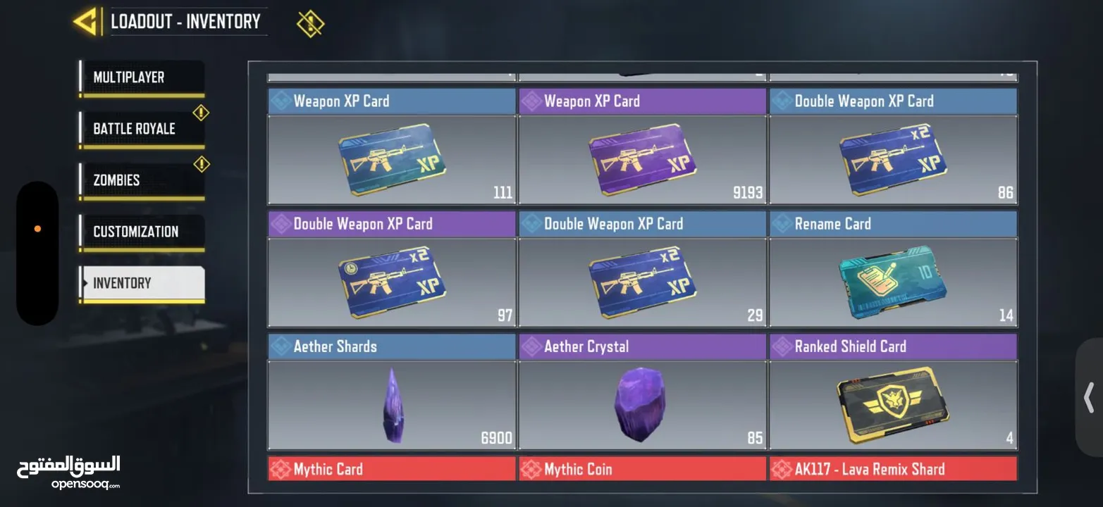 3 Mythics  14 Legendaries  5K AED Invested  Legendary Rank Achieved (Negotiable).