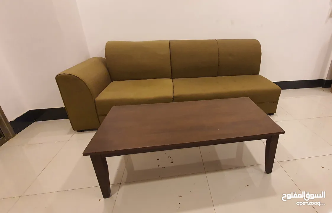 Sofa with centre table and tv cabinet