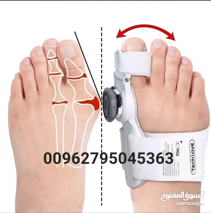 مصحح ميلان اصبع القدم الكبير ابهام القدم Tech Love Bunion Corrector إعادة محاذاة أصابع القدم بشكل صح