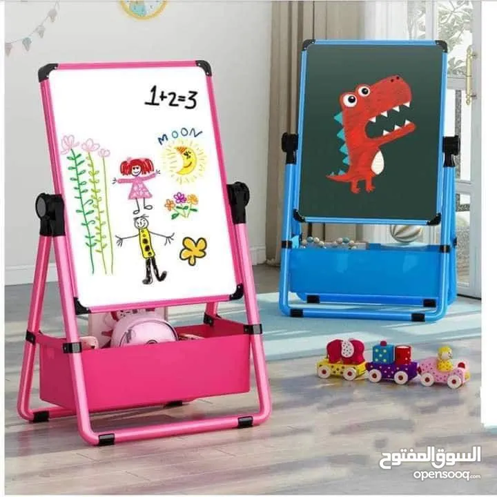 لوح تعلم المزدوج وجيهن.. مع اقلام وطباشير ومساحات هديه