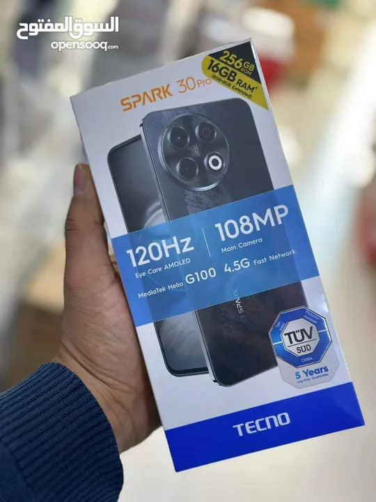 جهاز جديد بالكرتونة Spark 30 pro رام 128 و 256  جيجا مكفول سنة متوفر توصيل