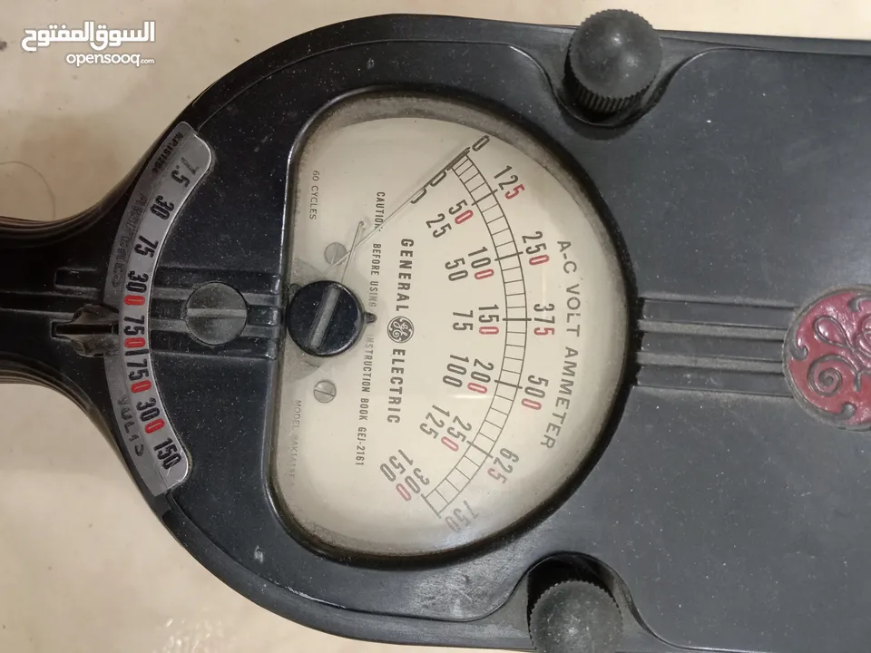 ساعة فحص كهرباء فولت امبير نوع جنرال اليكتريك امريكي اصلي