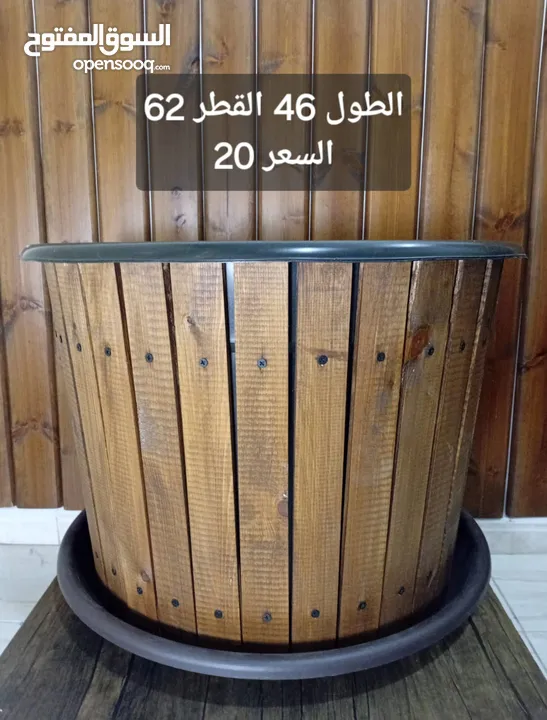 قواوير ميناوي للزراعة شغل يدوي بلاستيك ملبس خشب سويد مثبت ببراغي