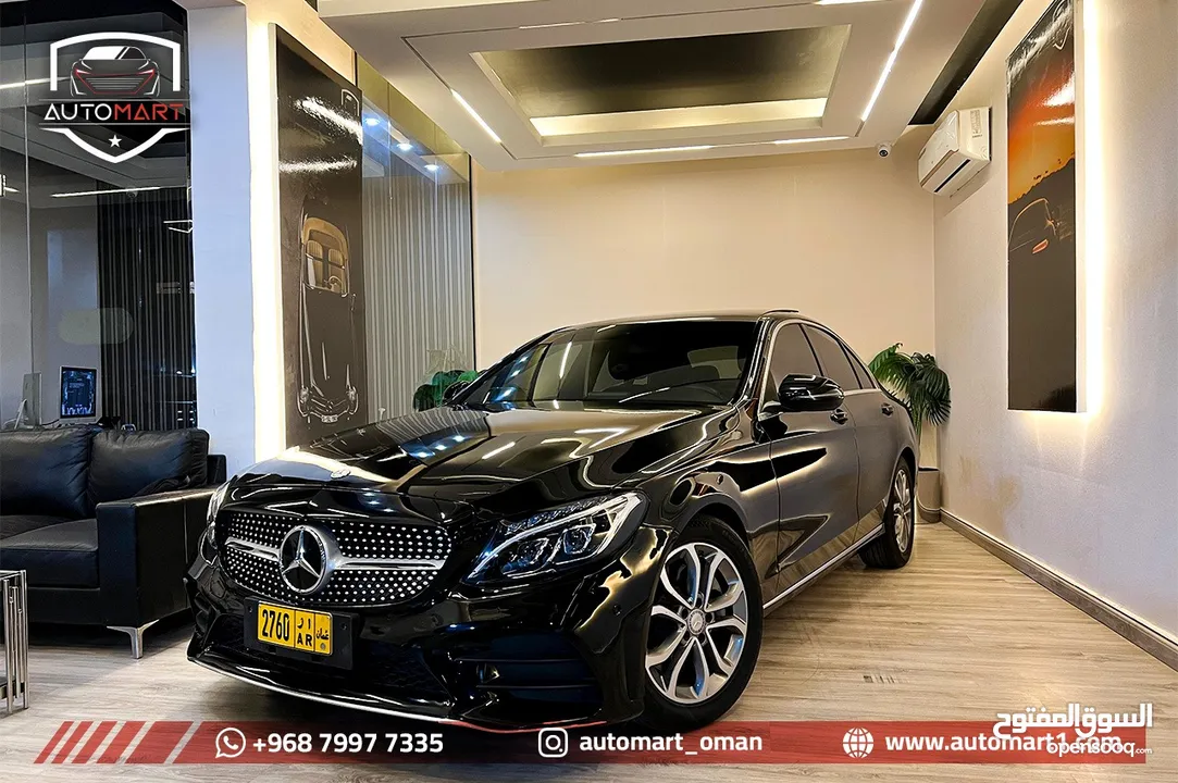 Mercedes-Benz 2018 C300 AMG سيارة شبه جديده ممشى 20 الف فقط - عرض محدود